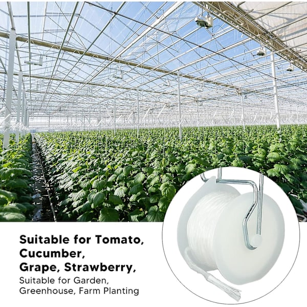 6-pack tomatsupporthakar, klätterväxthakar för klätterväxter, vinodlingsstöd, tomatrullhakset med 15 m