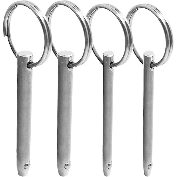 Snabbkopplingsstift, Bimini-toppar för båttillbehör (4 st, silver)