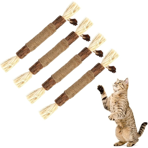 Chew Sticks Cat Toys, Natural Cat Teeth Nip Cleaning Teeth Chew Catnip Toys For Indoor Cat  (HY)