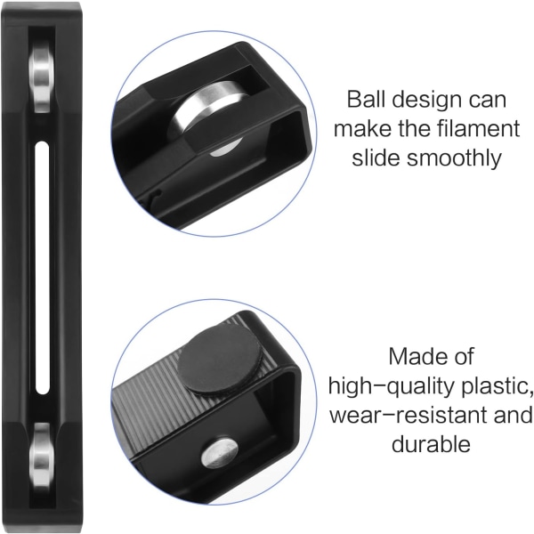 2STK 3D-printerspoleholder 3D-printertilbehør Beslag Spolebærende printerfilamentholder til PLA/ABS/TPU/Andre 3D-udskrivningsmaterialer Black