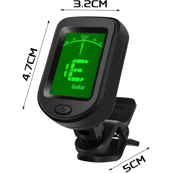 1 stk gitar tuner, gitar capo, elektronisk tuner, musikkinstrument tilbehør, egnet for gitar, bass, fiolin, ukulele, tolv like temperament