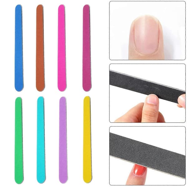 20/100 stk. 100/180 Grit Træneglefile Kompakte Bærbare Multifunktionelle DIY Engangsneglefile Blue 100pcs