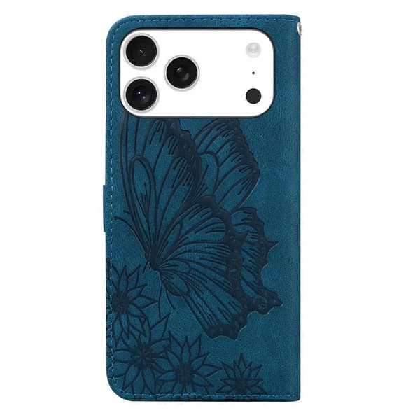 Præget PU-etui til iPhone 17 Pro Max BLUE