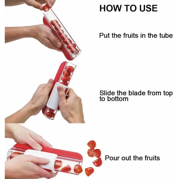 Tomatskjærer Kirsebærtomatskjærer Fruktskærer Tilfeldig Farge 1 stk Frukt- og grønnsakskutter Fruktskærer Fruktverktøy Dingser Kjøkkenutstyr Matlagingsverktøy