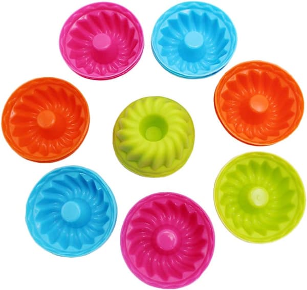 Silikone bageforme, 24-pak mini silikone bageforme til kager, non-stick muffinforme, elegante dessertretter - gelé og muffins