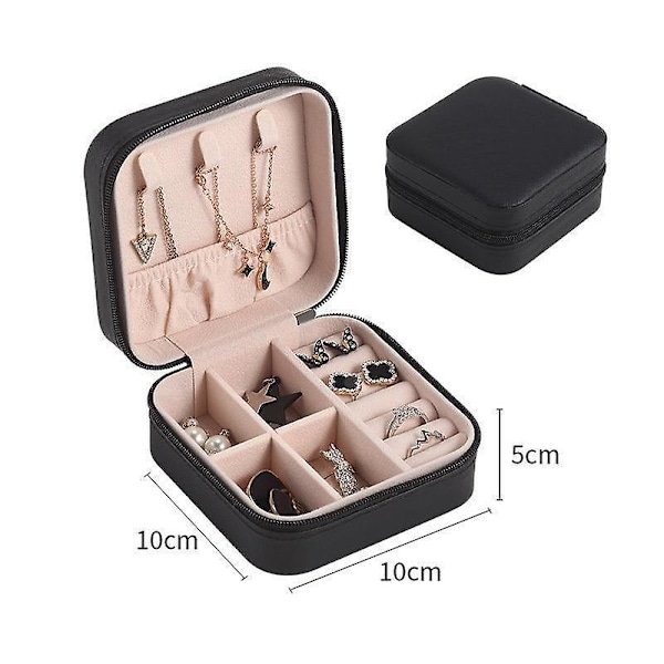 Mini rejse smykkeskrin øreringe halskæde opbevaringsboks smykker arrangør boks armbånd ringe display sag bærbar