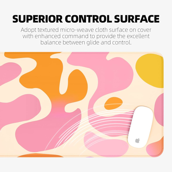 Japansk musmatta (800 * 300 * 3 MM) Utökad stor musmatta skrivbordsunderlägg, sydd kant musmatta, halkfri gummibas, XL spelmusmatta för kontor Pink Abstract Mouse Pad Ink Drawing Mouse Pad  1