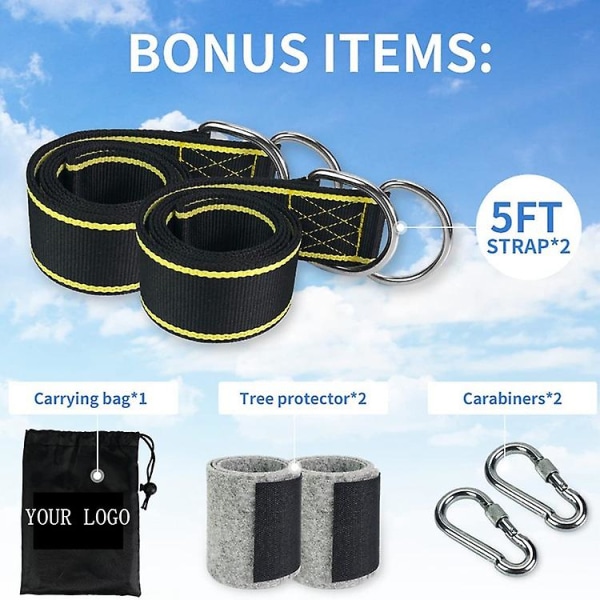 3m Swing Strap Kit - Raskaat riippumattohihnat, 1 X hihnat, nopea ja helppo tapa ripustaa mikä tahansa keinu