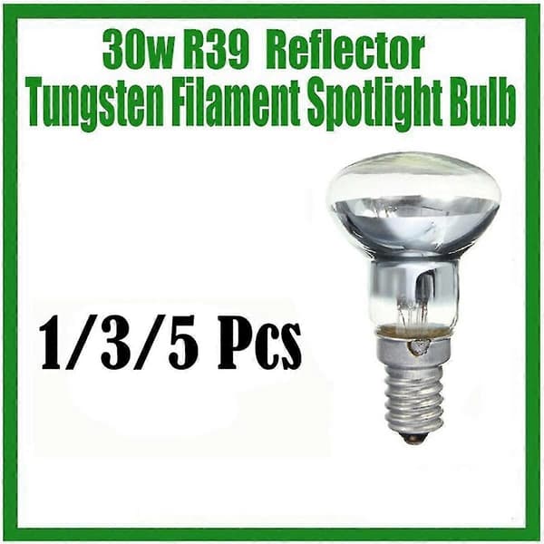Erstatningspære R39 E14 for lavalamper, 30W klar reflektor spotlight med aluminiumsbase