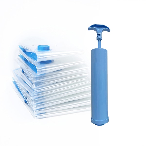 Förtjockad vakuumkompressionspåse, transparent, 2 medium + 4 stora + 4 extra stora, 10 stycken