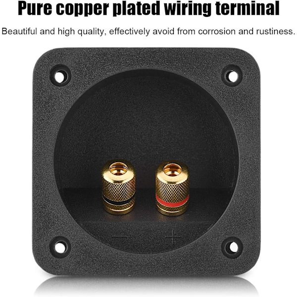 Queen.Y Højttaler Terminalboks Skal DIY Hjem Bil Stereo 2-Vejs 2 Kobber Binding Post Ledning Kabel Stik Akustiske Komponenter Black+Gold
