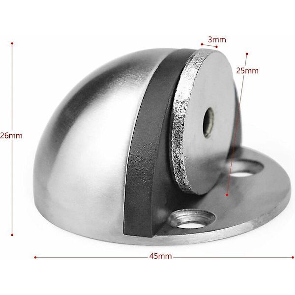 Ruoksiton teräksinen ovenpysäytin, magneettinen ovenpysäytin, liimautuva ovenpysäytin kiinnitysruuveilla ja 3M-liimalla oven ja seinän suojaamiseksi