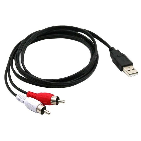 1,5 m USB A-hane till 2x RCA Phono-hane AV-kabel sladd TV Aux-adapter Happy Shopping