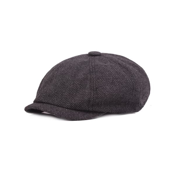 Bomuld Polyester Herre Flat Cap Stilfuld Ensfarvet Drenge Gentleman Dark Grey