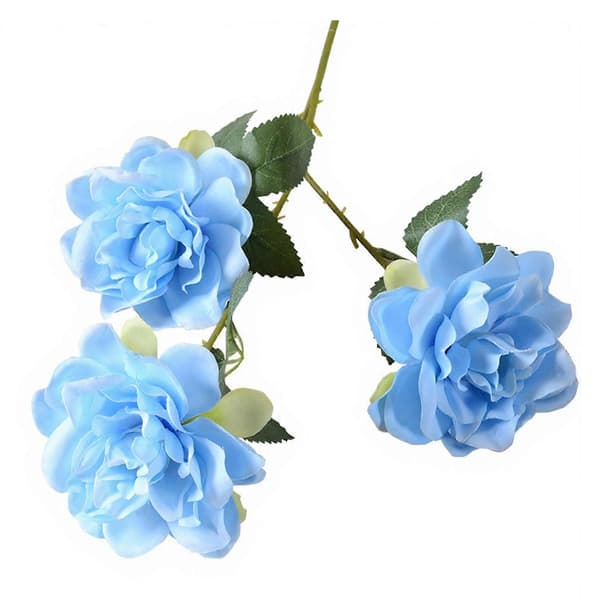 Kunstig Silke Gardenia Stilk – 3 Hoveder til DIY Fest Blue