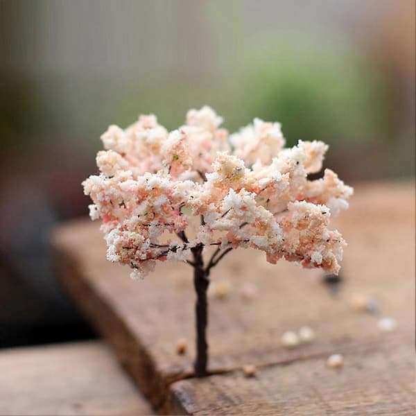 Miniature Blomstrende Træer – Gør-det-selv Mikrolandskab – til Moshave & Sandbord – Jerntråd D