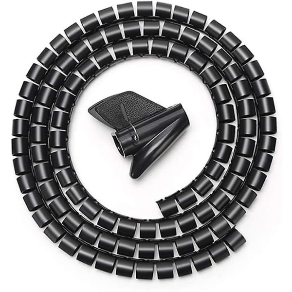 32mm X 2m musta kaapeli Tidy Wrap kaapelinhallintajärjestelmä leikattava joustava kaapeli siisti putki spiraalikaapeliputki televisioon langallinen tietokonekaapeli kotona tai toimistossa