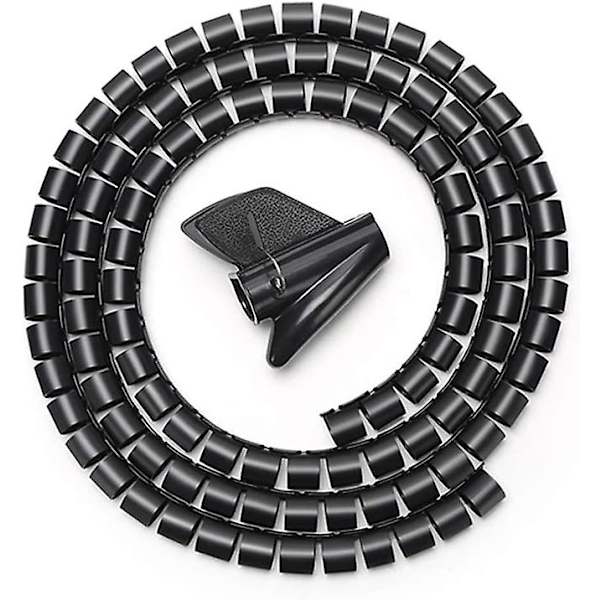 32mm X 2m Musta Kaapelijärjestysjärjestelmä Joustava Kaapelijärjestysputki Kaapelijärjestysputki TV-johdolle Tietokonekaapelille Kotiin Tai Toimistoon