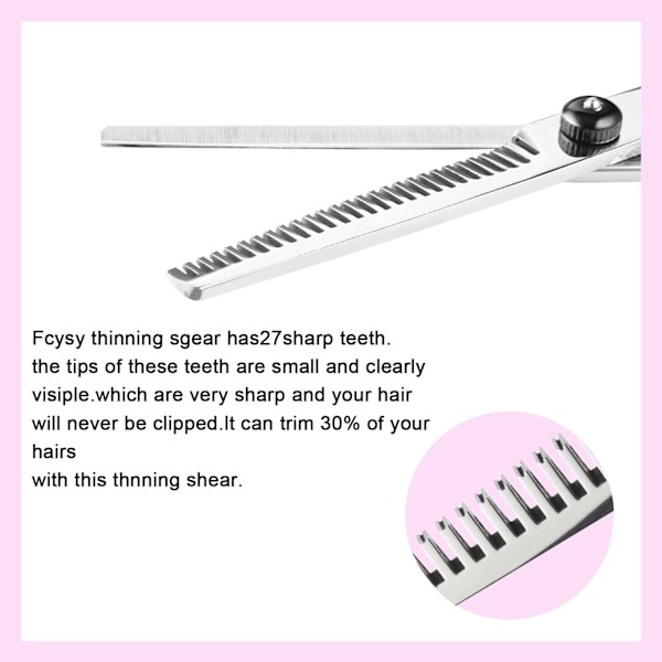 Frisörsaxar Tunnsaxar Set, Frisörsaxar, 10-delad Professionell Barberare Set Rosa Frisörsaxar 10-piece set