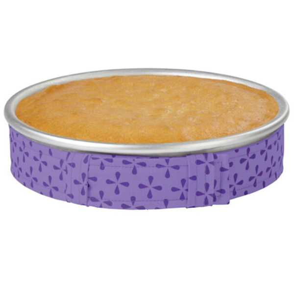Kage strimler, kageform strimler bageform wraps bage jævnt strimmel sæt absorberende pande strimler kage bagning(4stk, lilla)