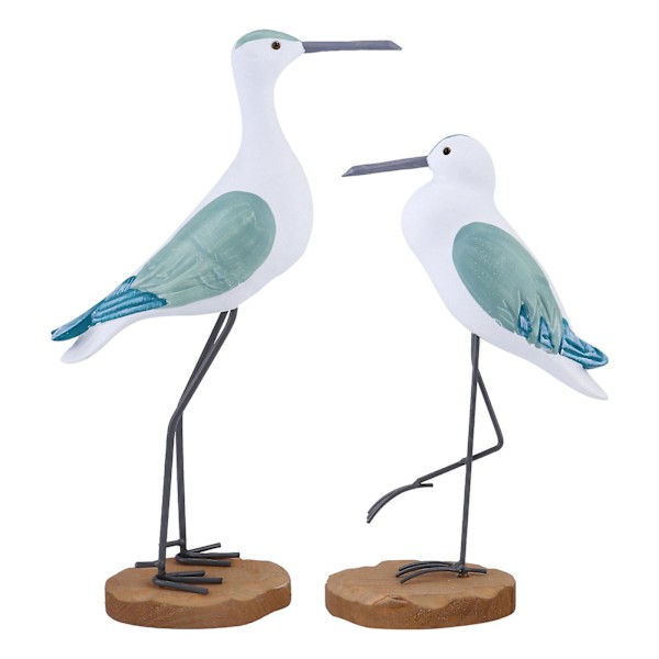 2 stk. Nordisk Dekor Nautisk Have Statue Måge Ornament Havfugl Statue Måge Statue Skulptur