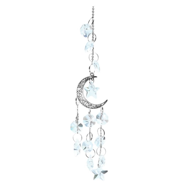 Moon Crystal Wind Chime Sun Catcher Hengende Ornament Håndverk Dekor