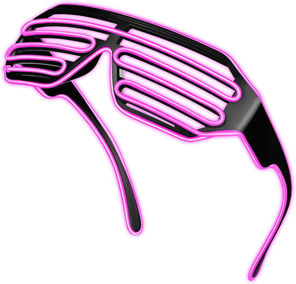 LED-festbriller med 3 blinkende moduser (rosa lys) Pink