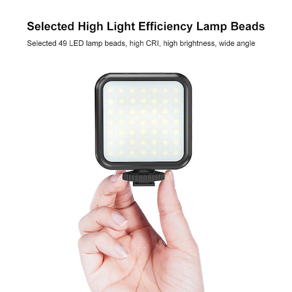 Kannettava kameran valaisin, valokuvausvalopaneelin lamppu, mini LED-täyttövalo, taskukokoinen himmennettävä täyttölamppu, kameran videot, LED-videovalo, 