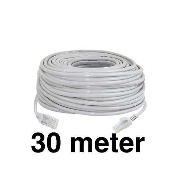 30m - Nätverkskabel - Cat5e - Internetkabel Grå