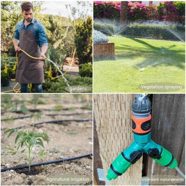 PAORHS Trädgårdsslang Rör Envägsadapter Krankoppling Passform för Bevattning 6-pack Green pipe connector 6pcs