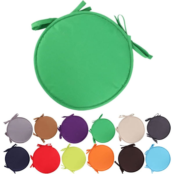 Värikäs sisä-/ulkotuolipehmusteet Pyöreät istuintyynyt Puutarhapatio Kotityynyt - Halkaisija 30cm/38cm,Terassikalusteiden tyynynpäällinen,Pyöreä istuin Green 30cm