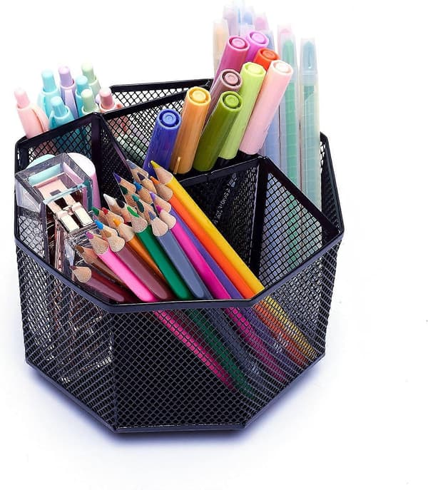 Skrivebordsorganisator/Mesh Skrivebordsopbevaring/Penholder/Multifunktionel 360 Roterende