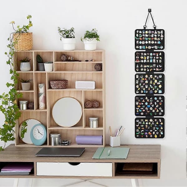 2 stk. emaljestift display organizer med 5 løse blade til over 120 stifter broche display sider