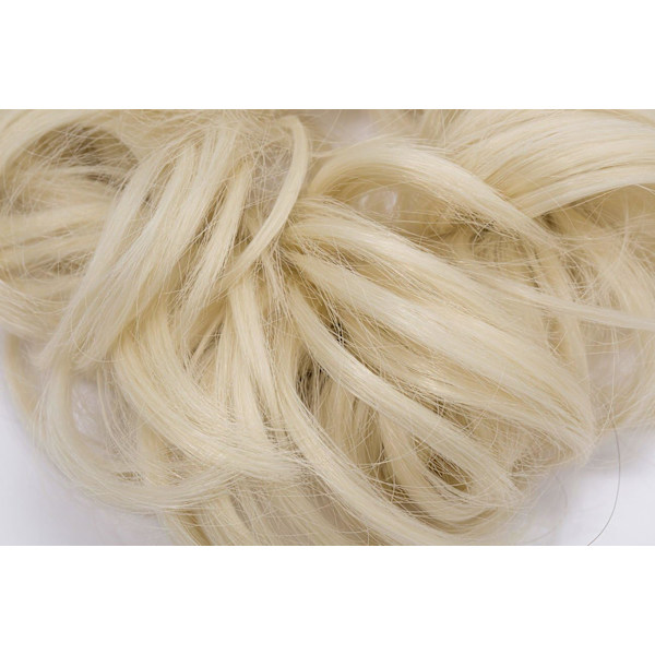 Scrunchie Scrunchie Bun Updo Hairpiece Hårband Ponytail Extensions Hår Extensions Vågigt Lockigt Slarvigt Hårbulle Donut Hår Chignons Hårbit Peruk B Bleach blonde