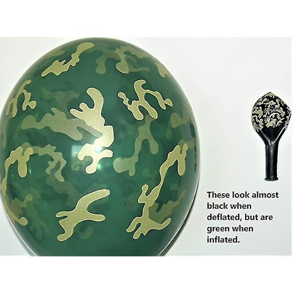 10 stk. Camouflage balloner - Perfekte til udendørs temajagt eller fest