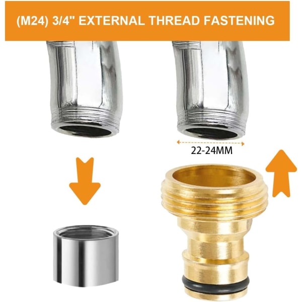 ces 3/4 tommer Universal Haneforbindelser, Messing Hanekobling, Hane-adapter, Husholdningskobling, til Blander, Rør-adapter 3/4 Inch (4 Pcs)