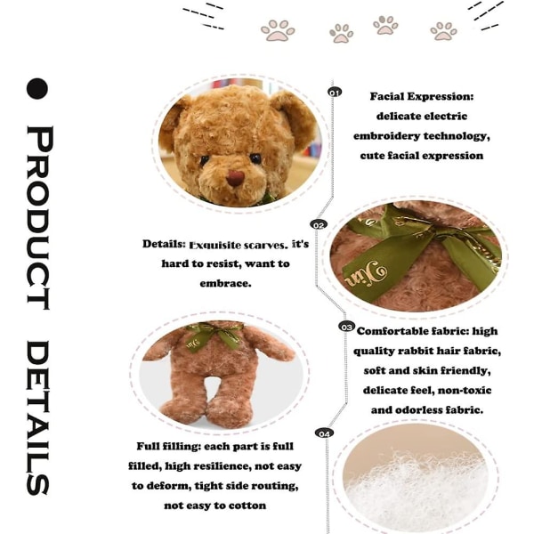 11,8" brun nallebjörn gosedjur, söt mjuk nallebjörnsplysch, presenter till barn