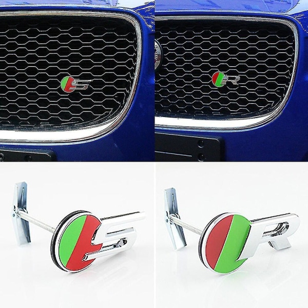 Metal Racing Grille Sticker For Jaguar F-pace F-type E-pace Xe Xf Xjl R S Sport Emblem Griller Sticker Jaguar Accessories