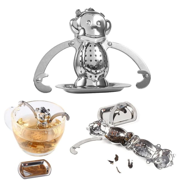 Madsikker 8/20 rustfrit stål løs te-infuser. Sød dyreformet infuser. Urte