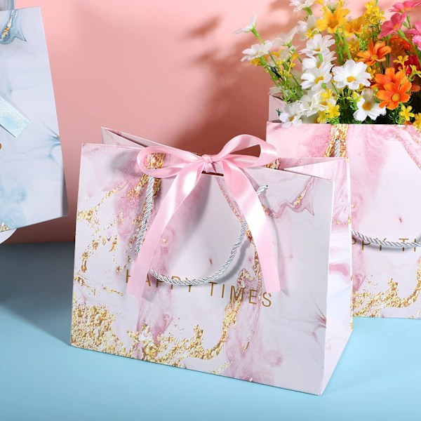 10 kappaletta monivärisiä paperilahjapakkausta kahvoilla, lahjapakkausta nauhalla keskikokoinen syntymäpäivälahjapakkaus häihin juhlaan vauvan juhlaan Blue,Gold,Multicolor,Pink,Silver