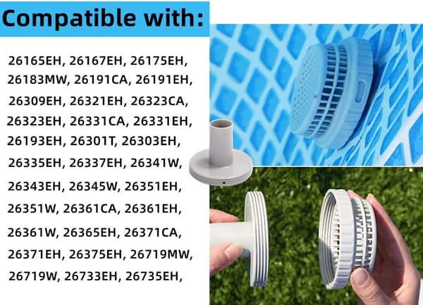 2-pak poolsi-forbindelse 11070 til Intex pools - 1-1/4\" indløbsforbindelse kompatibel med 11072 & modeller 26005E 25022E (sæt med 2)