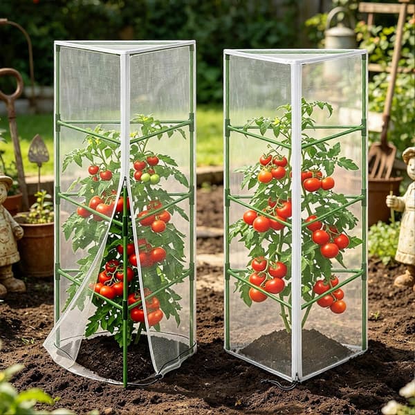 Havefuglenet – til tomatbur og åndbart – med lynlås og snøre 2pcs B