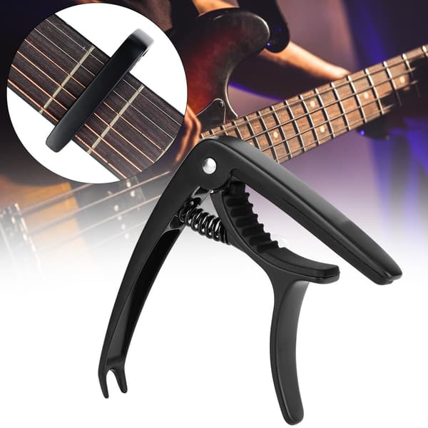 Gitarr Capo med Plektrumfunktion för Ukulele Elgitarr Folkgitarr (Svart)