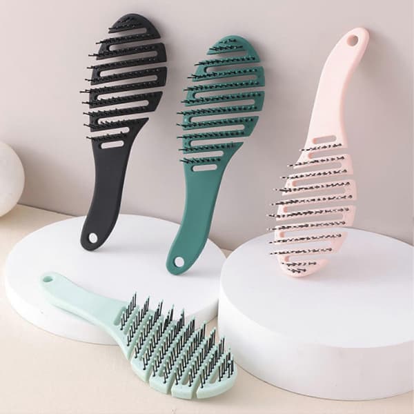Ventileret hårbørste, bløde børster, hovedbundsmassage, bærbar, antistatisk, hårstyling, udfiltring, luft Blue