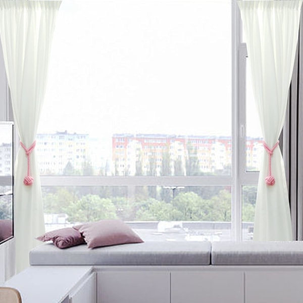 2 kappaletta verhonpidikettä Verhonpidikkeet Verhonauhat Suurella kudotulla pallolla Ulkoverhonpidikkeet Puuvillasta käsin kudottu verhonaru pidikkeet Sisustus Pink