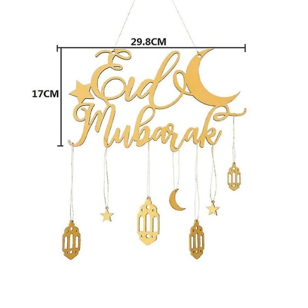 Ramadan Kareem Dekoration Trævedhæng Ornament Eid Mubarak Træhængende plakat Tegn Månestjerne hængevedhæng