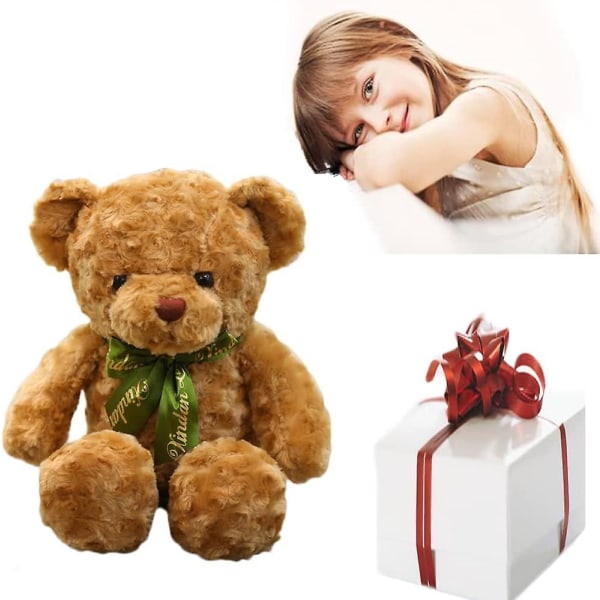 11,8" brun teddybjørn kosedyr, søt myk teddybjørn plysj, gaver til barn