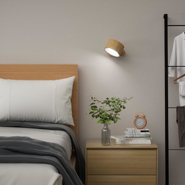 Vägglampa LED vägglampa med uppladdningsbart batteri, touchkontroll 3 ljusstyrkenivåer 3 färglägen Vägglampor 360° fri rotation Mordern