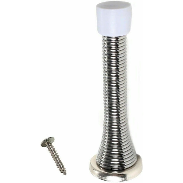 Veggmontert kromfjærdørstopper fjærstopperlistfotbuffer (10-pakning) Pack of 10