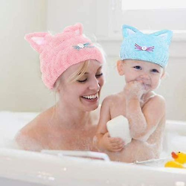 2 st mikrofiberhanddukswrap, söt öronmössa badverktyg H turban (, )